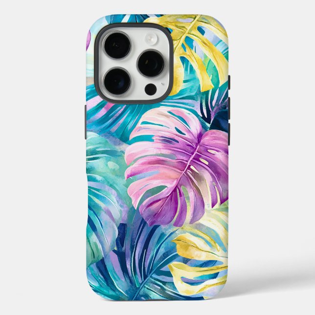Coques Case-Mate iPhone Aquarelle d'or Paradis Feuille tropical (Verso)