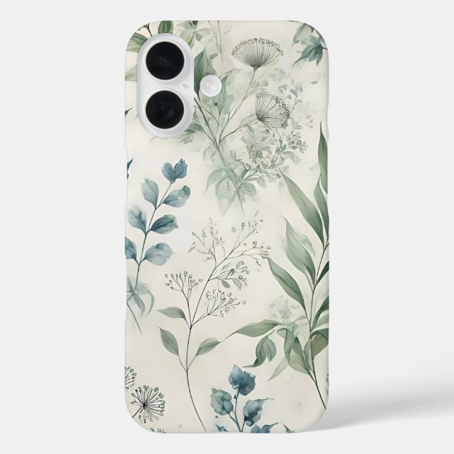 Coques Case-Mate iPhone Aquarelle douce Motif botanique (Verso)