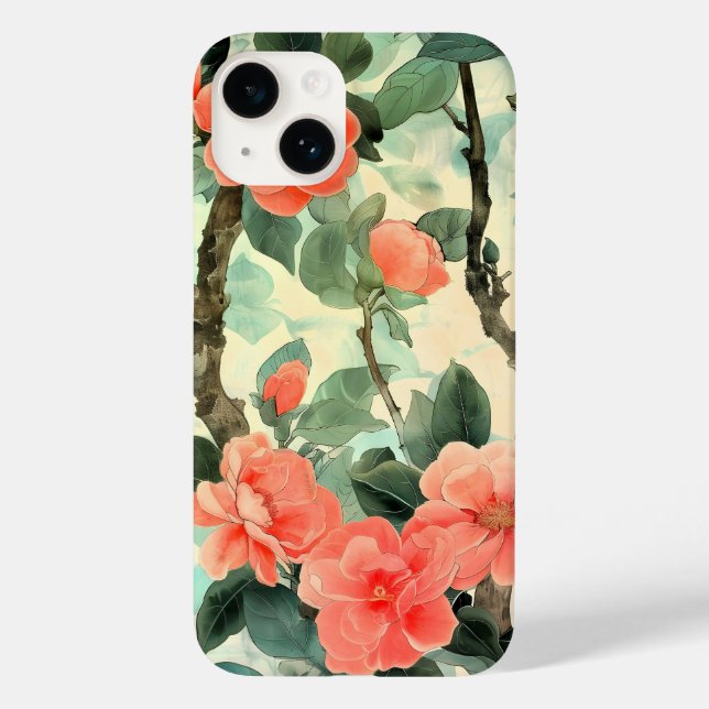 Coques Case-Mate iPhone Aquarelle du jardin de la Camelia (Verso)