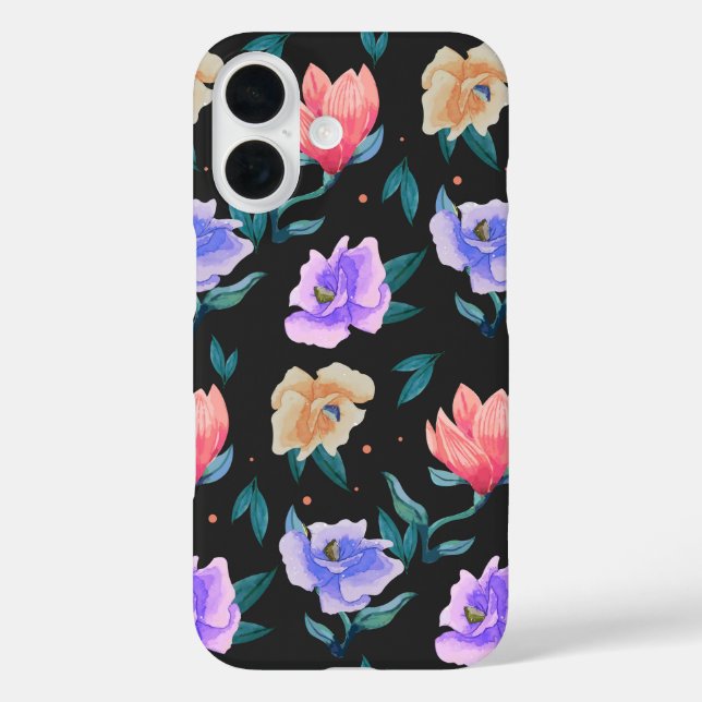 Coques Case-Mate iPhone Aquarelle du jardin de minuit Floral (Verso)
