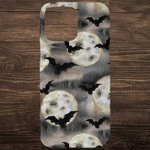 Coque iPhone 16 Pro Max Aquarelle éffrayante de la lune d'Halloween et des