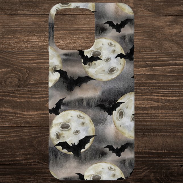 Coques Case-Mate iPhone Aquarelle éffrayante de la lune d'Halloween et des (Créateur téléchargé)