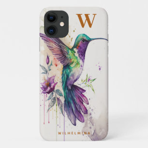 Case-Mate iPhone Case Aquarelle Elegant Colibri Funny Monogramme Nom