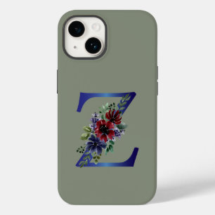 Coque Case-Mate iPhone aquarelle élégante d'un bouquet floral rouge et bl