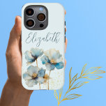 Coque iPhone 16 Pro Aquarelle Élégante Papillons Bleus Poussière Or<br><div class="desc">Celui-ci est spécial pour la dame de votre vie qui aime quelque chose d'un peu différent — c'est doux, élégant et charmant — les pavots bleus avec une touche de poussière d'or pour les accompagner, avec son nom en écriture. Si vous avez des questions de design, envoyez un conversation et...</div>