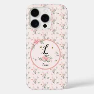 Coque iPhone 16 Pro Aquarelle Élégantes Roses Roses avec Papillons