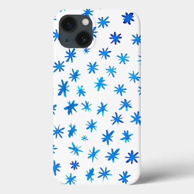 Coques Case-Mate iPhone Aquarelle étoilée - bleu (Verso)