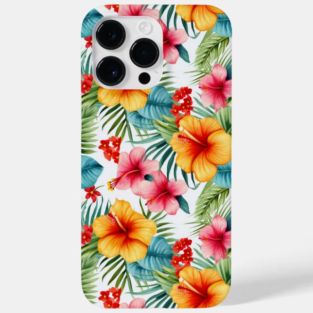 Coques Case-Mate iPhone Aquarelle exotique Floral hawaïen (Verso)