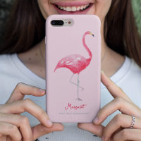 Aquarelle Flamant Rose Tropical Forêt Tropicale Oi