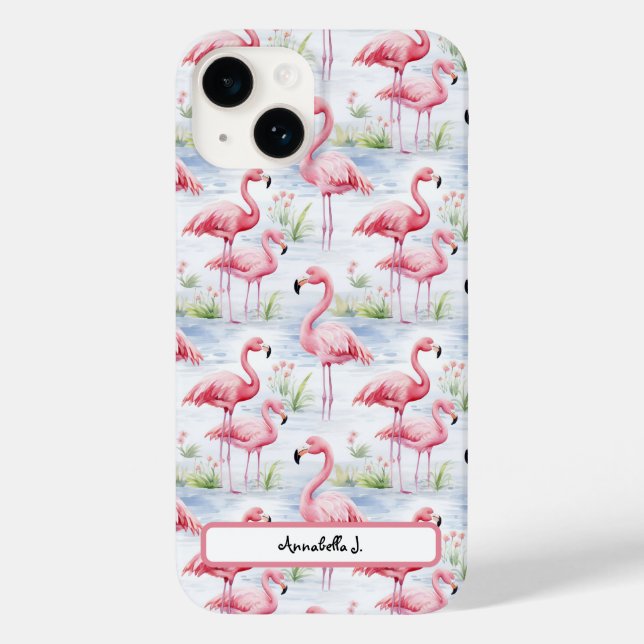 Coques Case-Mate iPhone Aquarelle Flamingo Patte (Verso)