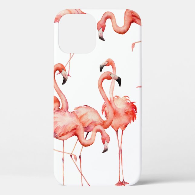 Coques Case-Mate iPhone Aquarelle flamingo sans couture motif. Peint à la  (Verso)
