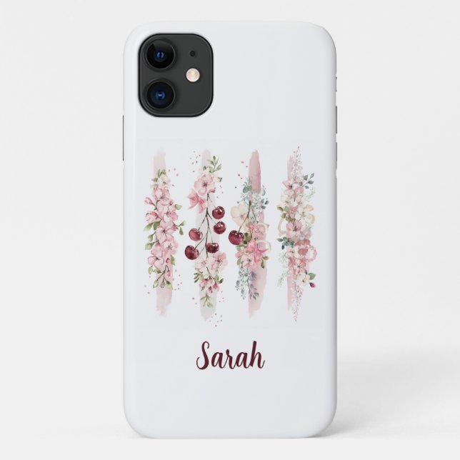 Coques Case-Mate iPhone Aquarelle Fleurie Fleurs de Cerisier (Dos)