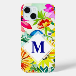 Coque Case-Mate iPhone Aquarelle Fleurs Monogrammes