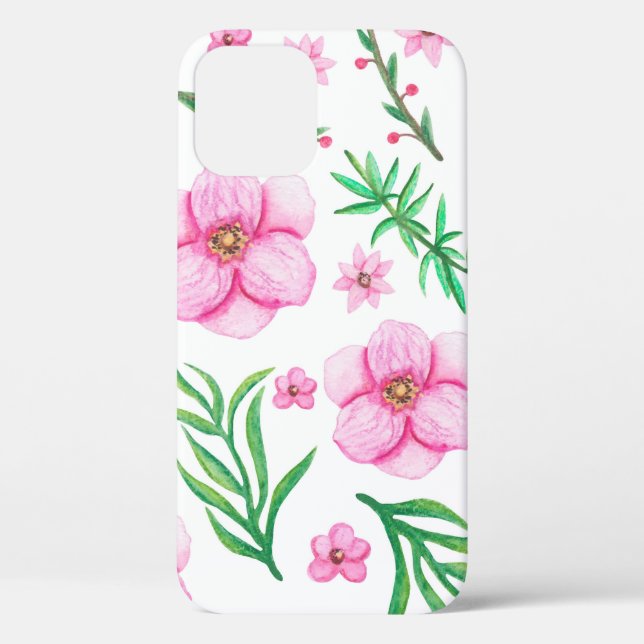 Coques Case-Mate iPhone Aquarelle Fleurs rose pâle, Petites baies et  (Verso)