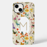 Aquarelle Fleurs sauvages & papillons Jardin Flora