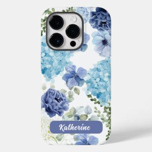 Coque Case-Mate iPhone Aquarelle floral bleu hydrangea design