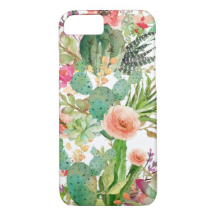 Coque Case-Mate Pour iPhone Aquarelle Floral Cactus Motif