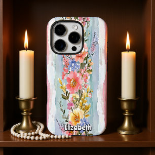 Coque iPhone 16 Pro Aquarelle Floral Garland Motif