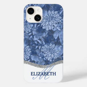 Coque Case-Mate iPhone Aquarelle Floral Motif - Bleu sur Bleu