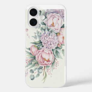 Coque Pour iPhone 16 Aquarelle Floral Peony Hydrangea Téléphone boîtier