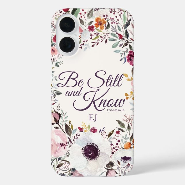Coques Case-Mate iPhone Aquarelle Florale Be Psalm Monogramme (Verso)