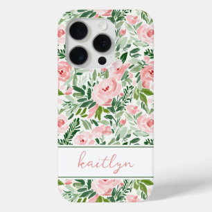 Coque Case-Mate iPhone Aquarelle Florale Élégante Rose Personnalisée