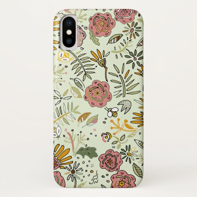 Coques Case-Mate iPhone Aquarelle Florale Fleurs d'abeille Élégante Modern (Dos)