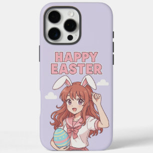 Coque iPhone 16 Pro Max Aquarelle Florale Lapin de Pâques