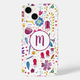 Coque Case-Mate iPhone Aquarelle florale monogramme