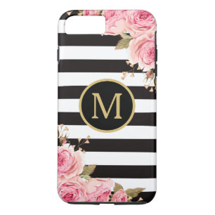 Case-Mate iPhone Case Aquarelle Florale Nuances noir et blanc Monogramme