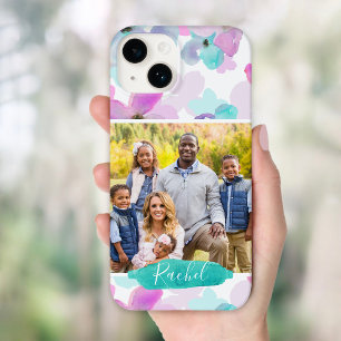 Coque Case-Mate iPhone Aquarelle Florale Photo et Monogramme