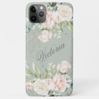 Aquarelle Florale Rose Vert Or Personnaliser
