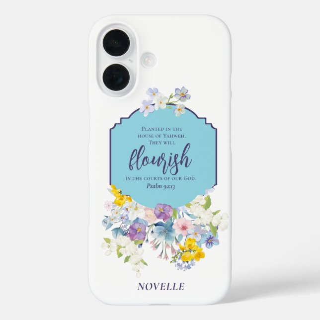 Coques Case-Mate iPhone Aquarelle Florales Écriture Verse Personnalisé (Verso)