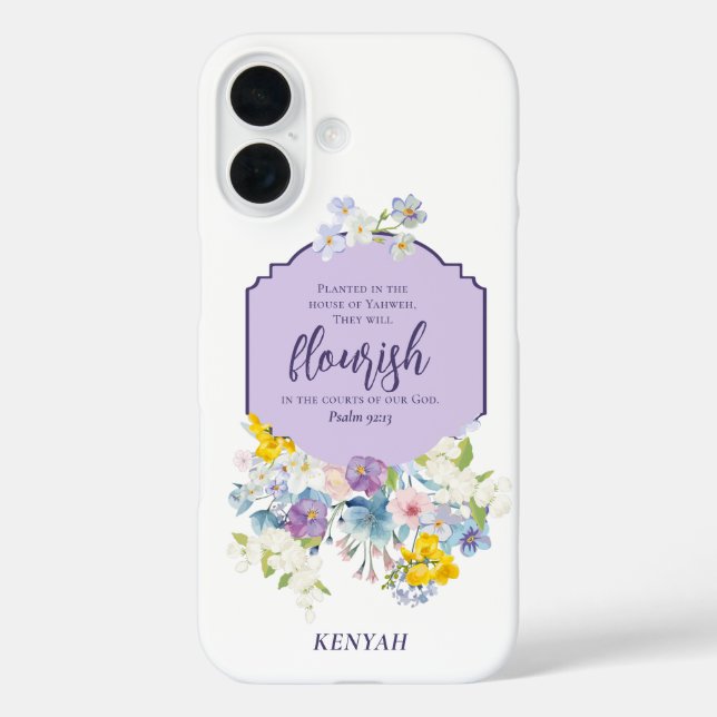 Coques Case-Mate iPhone Aquarelle Florales Écriture Verse Personnalisé (Verso)
