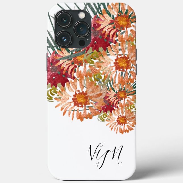 Coques Case-Mate iPhone Aquarelle Florales Rose Monogrammée (Verso)