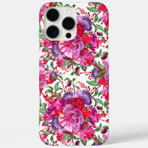 Coque iPhone 16 Pro Max Aquarelle Fuchsia Blooms
