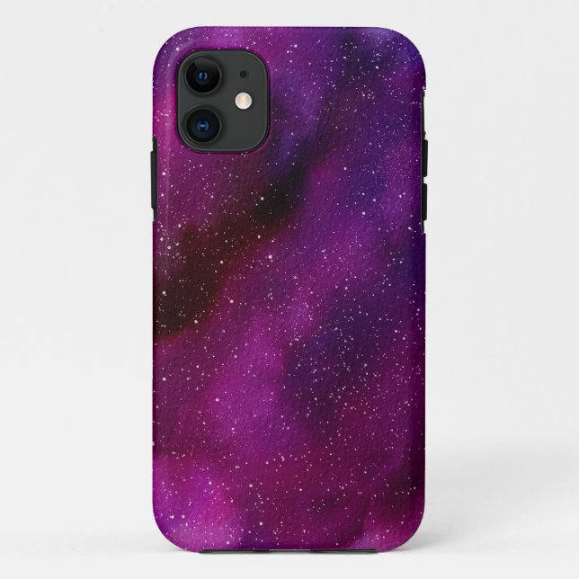 Coques Case-Mate iPhone Aquarelle Galaxies rose violet (Dos)