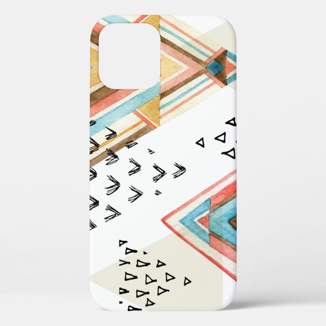 Coques Case-Mate iPhone Aquarelle Géométrique Sans joint : Style Tribal. (Verso)