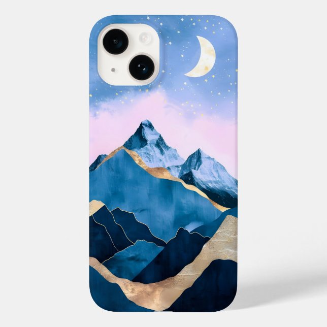 Coques Case-Mate iPhone Aquarelle Golden Celestial Peaks (Verso)