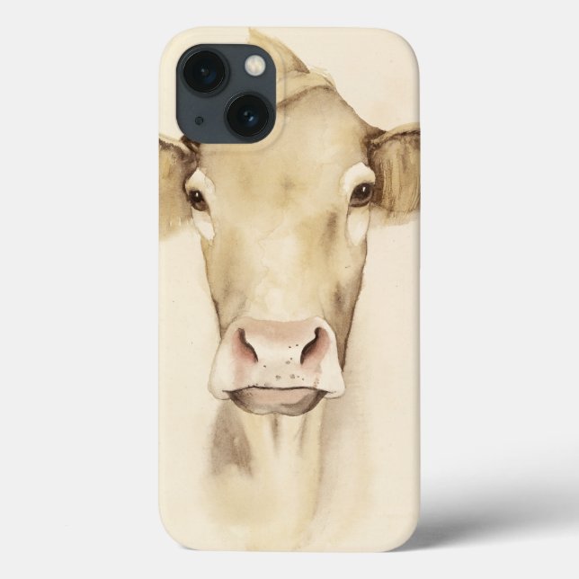 Coques Case-Mate iPhone Aquarelle Grange Animaux | Vache (Verso)