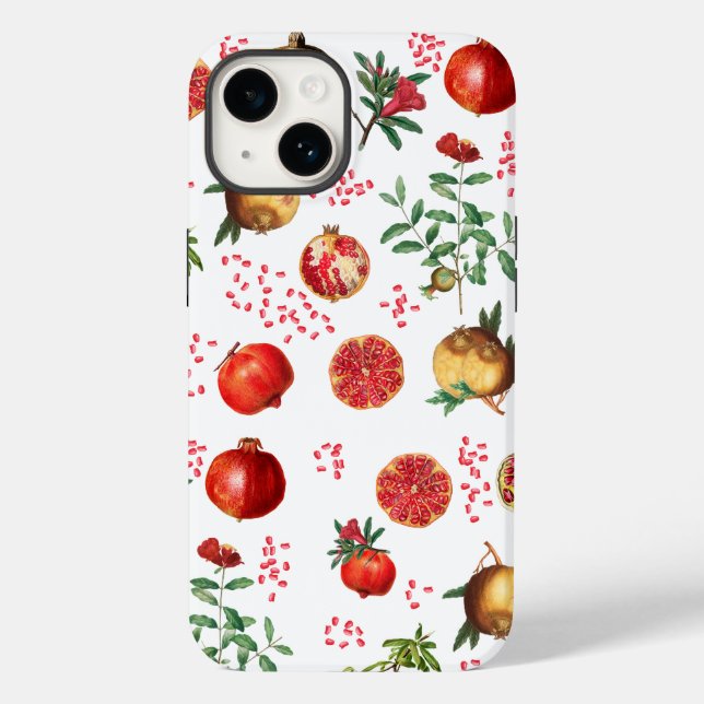Coques Case-Mate iPhone Aquarelle grenade Motif de fruits méditerranéen (Verso)