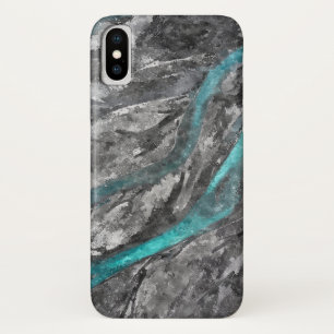 Case-Mate iPhone Case Aquarelle gris et turquoise