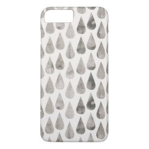 Coque Case-Mate Pour iPhone Aquarelle gris/gris Grand Motif à gouttes à pluie