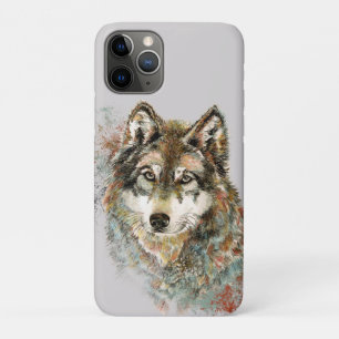 Case-Mate iPhone Case Aquarelle Gris Loup Animal Faune Nature Art
