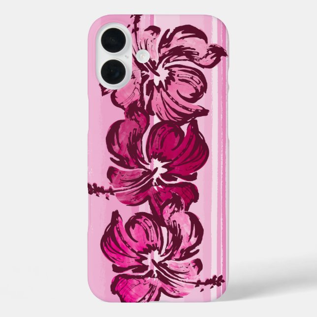 Coques Case-Mate iPhone Aquarelle Hibiscus Hawaiian Tropical Rose (Verso)