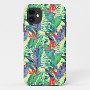 Coque Case-Mate Pour iPhone Aquarelle Humminbirds dans la jungle