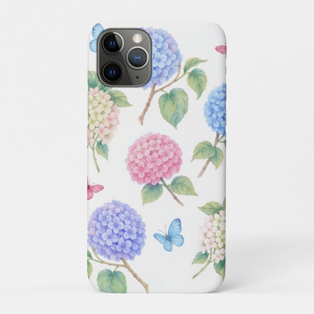 Coques Case-Mate iPhone Aquarelle Hydrangea Floral (Dos)