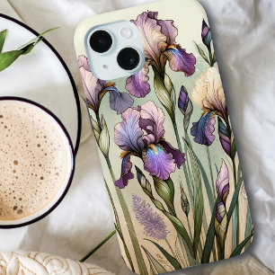 Coque Case-Mate iPhone Aquarelle Iris Fleur De Naissance Pour Février