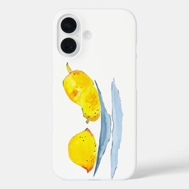 Coques Case-Mate iPhone Aquarelle jaune citron (Verso)