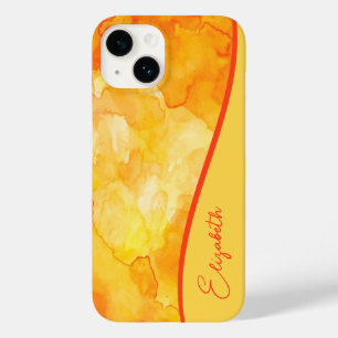 Coque Case-Mate iPhone Aquarelle jaune-orange personnalisée